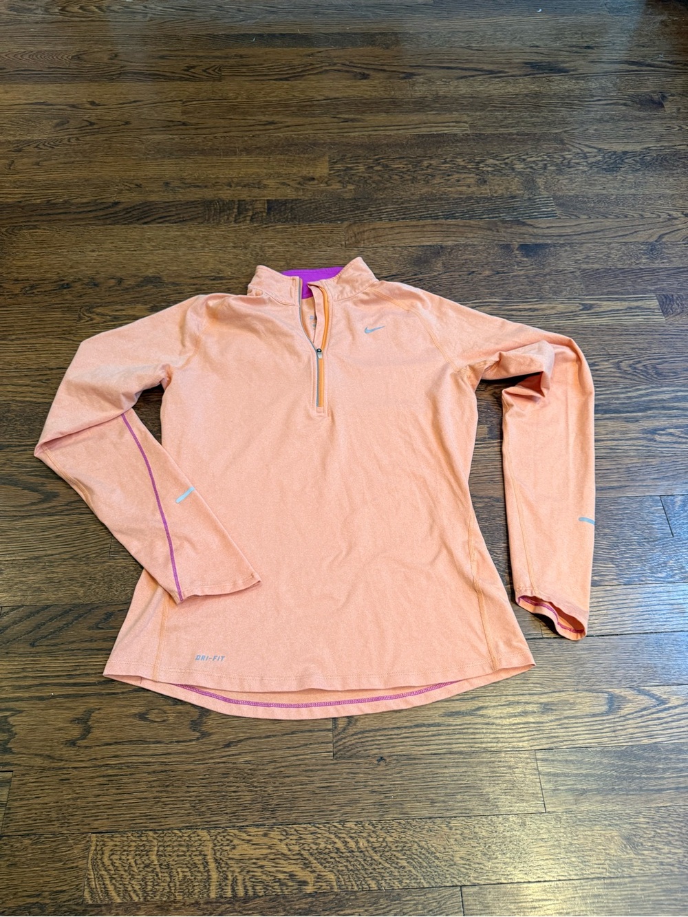 Nike Peach Quarter-Zip Long-Sleeve Women's Swim Top